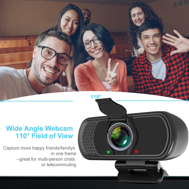 XPCAM Full HD 1080P Webcam with Privacy Shutter and Tripod, Pro Streaming Web Camera with Microphone, Widescreen USB Computer Camera for Laptop Desktop Mac - Image 3